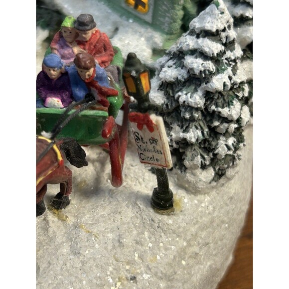 Vintage Thomas Kinkade St. Nicholas Circle Teleflora Diorama Music Box Works! - Picture 8 of 13
